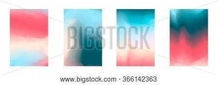 Abstract Vibrant Pink And Blue Gradient Colors Backgrounds For Fashion Flyer, Brochure Design. Set O