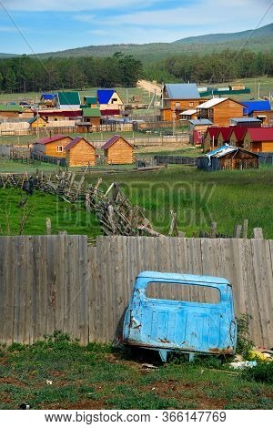 Architectural detail in the siberian village of Khuzir on Olkhon Island, Baikal Lake