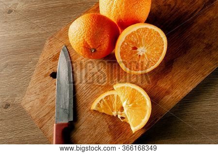 Fresh Orange Oranges Fruit Fruits On A Wooden Board Wood