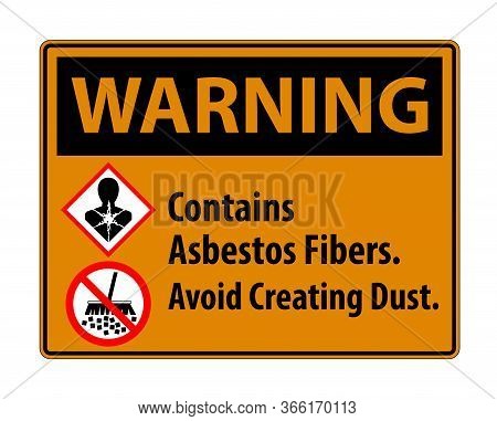Warning Label Contains Asbestos Fibers,avoid Creating Dust