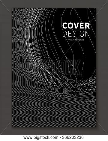 Minimal Ultra Thin Line Bubble Fluid Geometry Covers Design. Geometric Minimalistic Fractal Foam. Co