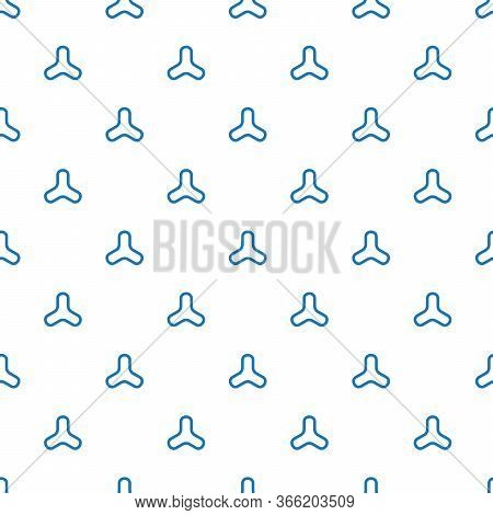 Vector Seamless Blue Rounded Trinity Triangle Shape Pattern Abstract Background. Stock Vector Illust