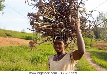 10 July 2019 - Kisumu, Rwanda : A Rural Woman Farmer In Her Fields In Rwanda.