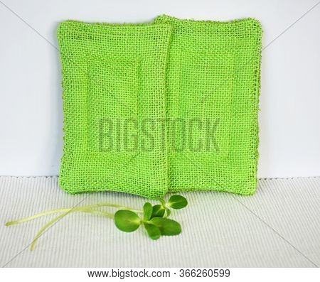 Reusable Zero Waste Washable Biodegradable Kitchen Dish Sponges, Close-up View