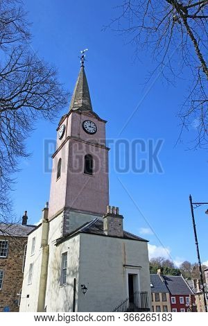 Newgate Historic Clock Tower In Jedburgh, Scotland