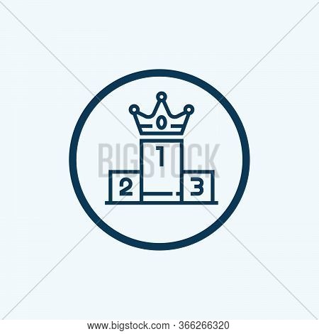 Business Podium Icon. Employee Nomination Sign. Person Award Symbol. Classic Flat Style. Quality Des