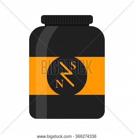 Sport Nutrition Flat Icon For Packaging Design, Vector Image.