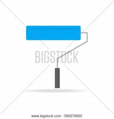 Paint Roller Flat Vector Icon. Colorful Paint Roll.