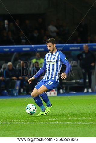 Berlin, Germany - September 20, 2017: Mathew Leckie Of Hertha Bsc Berlin In Action During The German