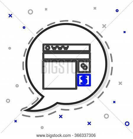 Line Buying Drugs Online Icon Isolated On White Background. Online Buying Symbol. Colorful Outline C