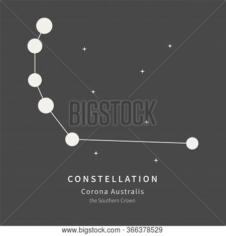 The Constellation Of Corona Australis. The Southern Crown - Linear Icon. Vector Illustration Of The 