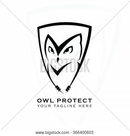 This Logo Shows An Owl With A Shield Background. This Logo Is Good For Use As A Company Logo Or Busi