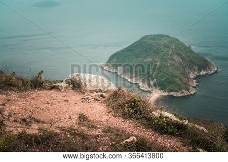 View Of Ap Lei Pai (ap Lei Chau, South Hk Island) Seen From Yuk Kwai Shan (mount Johnson) Located In
