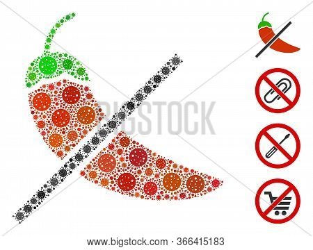 Collage No Organized From Sars Virus Icons In Variable Sizes And Color Hues. Vector Infection Icons 