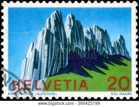 Saint Petersburg, Russia - May 05, 2020: Postage Stamp Issued In The Switzerland With The Image Of T