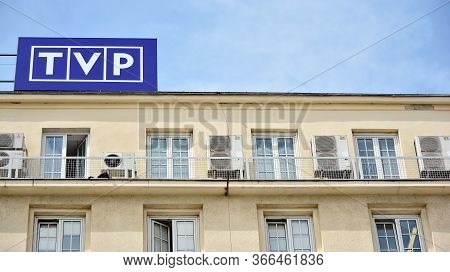 Warsaw, Poland. 15 May 2020. Sign Telewizja Polska Tvp / Polish Television Tvp. Company Signboard Tv