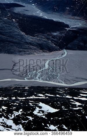 River Of Melting Water From The Icecap, Greenland