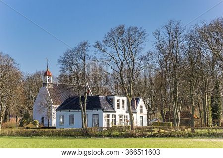 Little White Church In The Village Of Breede, Netherlands