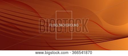 Wave Fluid Flow. Orange Geometric Movement. 3d Abstract Shapes. Business Pattern. Yellow Fluid Flow.