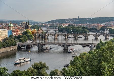 View Of Prague City Houses, Briges  And Buildings