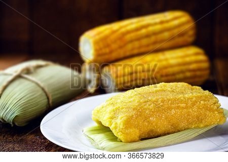 Pamonha, Brazilian Sweet Cheese And Corn, Salty Or Sweet, Wrapped In Dry Straw. Dob Rasil Culinary T
