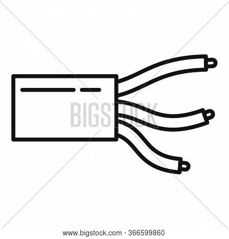 Electric Wire Cable Icon. Outline Electric Wire Cable Vector Icon For Web Design Isolated On White B