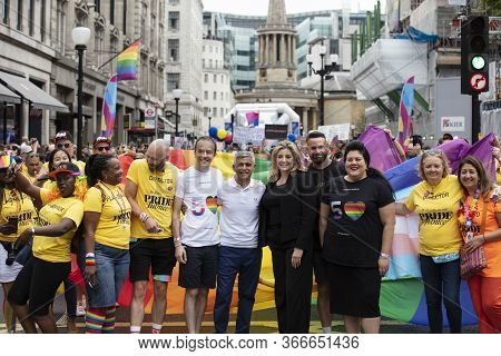 London, Uk - July 6th 2019: London Mayor Sadiq Khan Opens The 50th Gay Pride March In London