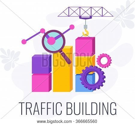 Web Traffic. Internet Traffic Building Infographic Pictogram. Digital Marketing Strategy. Website Pr