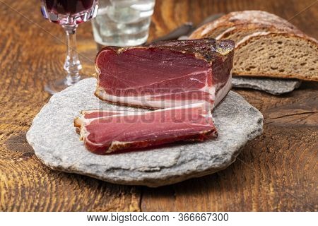 South Tyrolean Speck On Granite On Wood