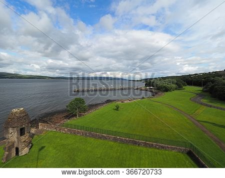 Beautiful View From Newark Castle, Scotland Heritage In Port Glasgow