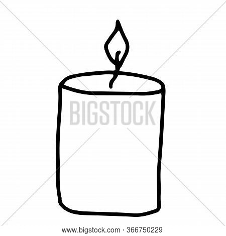Hand Drawing Tulip In A Glass. Simple Logo, Minimal Flower Picture. For Greeting Cards, Children Col
