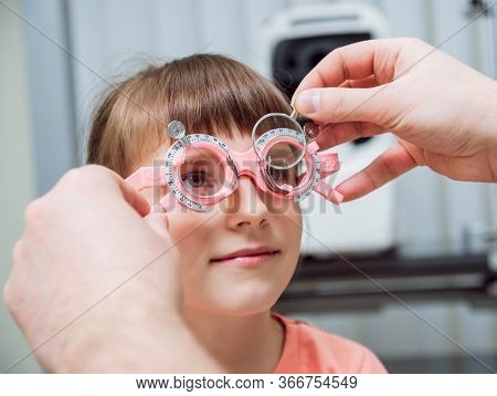 Trial Frame. Glasses Prescription For A Child. Childs Hypermetropy.