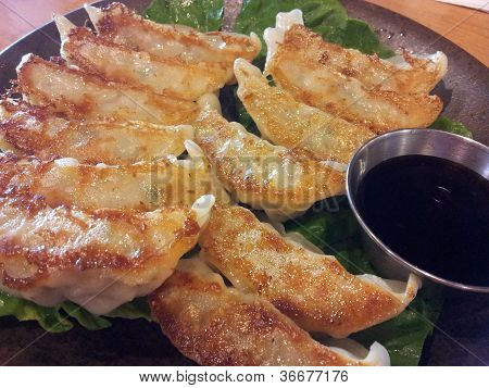 Gyoza japanilaista ruokaa potin tarra