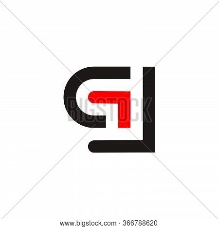 Letter Gl Arrow Up Geometric Line Symbol Logo Vector