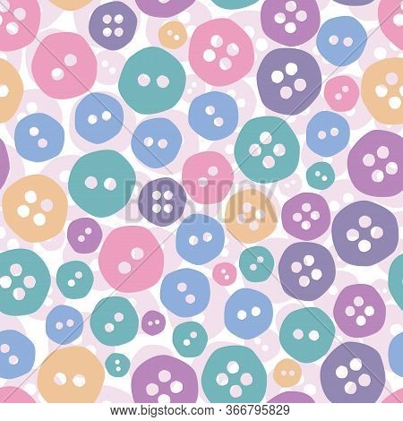 Buttons Pattern. Sewing. Vector Repeat. Great For Home Decor, Wrapping, Scrapbooking, Wallpaper, Gif