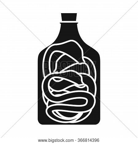 Vector Design Of Wine And Snake Logo. Set Of Wine And Preserved Vector Icon For Stock.