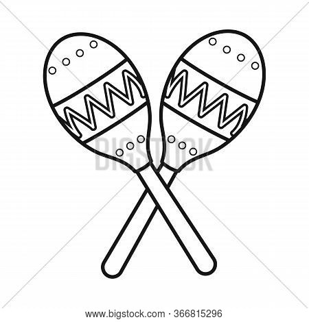 Vector Design Of Maraca And Instrument Icon. Graphic Of Maraca And Maracas Stock Symbol For Web.