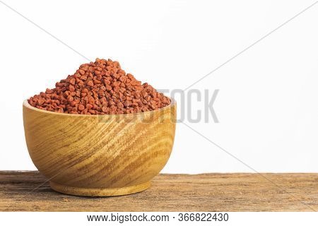 Organic Achiote Seeds - Bixa Orellana. Text Space