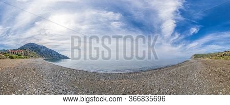 Panoramic View Of Cape Ai-fock, Veselovskaya Bay And The Beach Of The Village Of Vesyoloe In The Cri