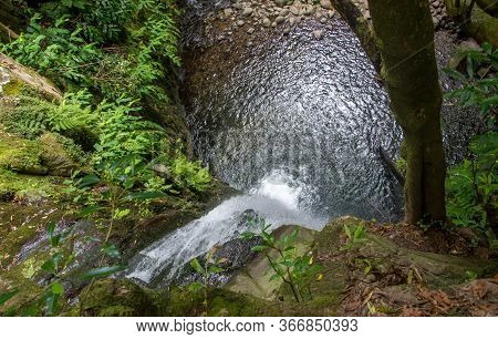 Walk And Discover The Prego Salto Waterfall On The Island Of Sao Miguel, Azores.