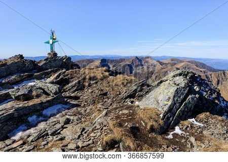 Fagaras Mountains In Romania. Lespezi Peak 2517 M