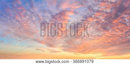 Panoranic background Sunrise Sundown Sky with colorful clouds, huge size