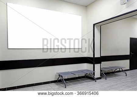 Stock For Mockup. Frame For A Photo, Picture, Or Inscription. Modern Office Interior. A Frame Hangs 
