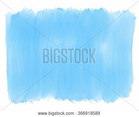 Watercolor Gradient Blue Color Backdrop Background For Design. Hand Drawn Abstraction Spot Of Bluish