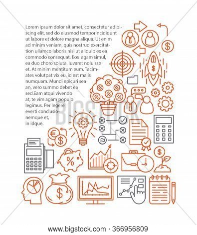 Business Development Article Page Vector Template. Stock Market. Career Growth. Goal Achieve. Brochu