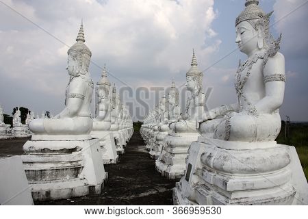 Art Buddha Statue Image Of Wat Phra Buddhabat Nam Thip Temple For Thai People And Foreign Travelers
