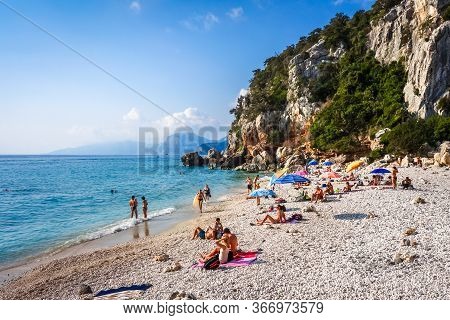Sardinia/italy - August 24, 2019 - Cala Fuili Beach In The Golf Of Orosei