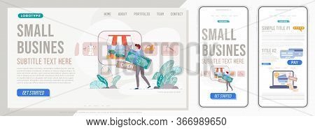 Small Business Website. Landing Page For Small Business Owner With Mobile And Pc Site Template. Home
