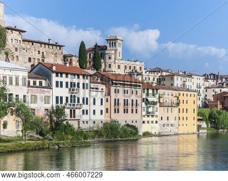 The Romantic Village Basano Del Grappa At River Brenta, Italy