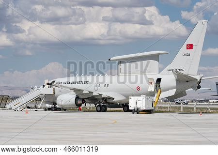 Konya, Turkiye - June 30, 2022: Turkish Air Force Boeing E-7t Peace Eagle (33963) Displayed At Konya